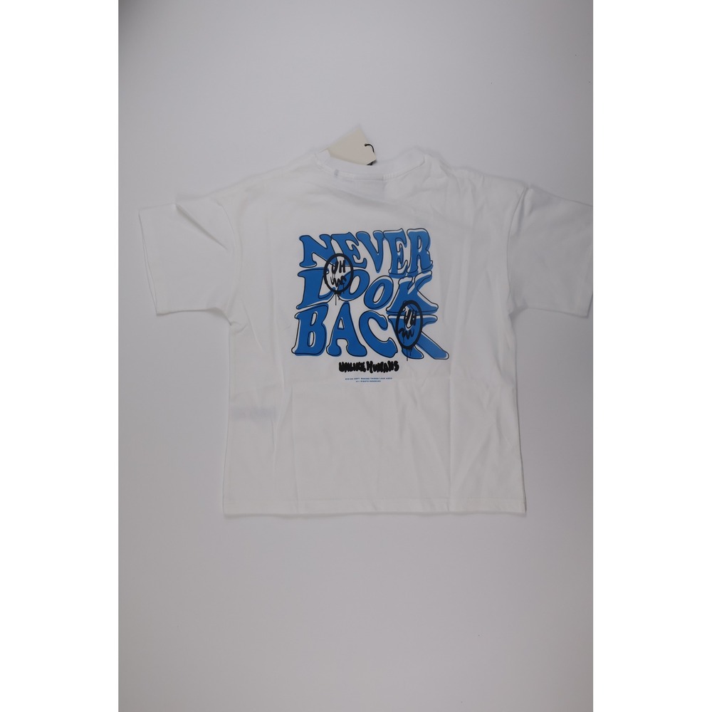 Unlike Humans T Shirt Hindsight Graphic Large White Streetwear Casual UHB10367